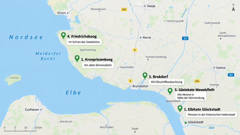 Übersichtskarte Standorte NordseeKaten